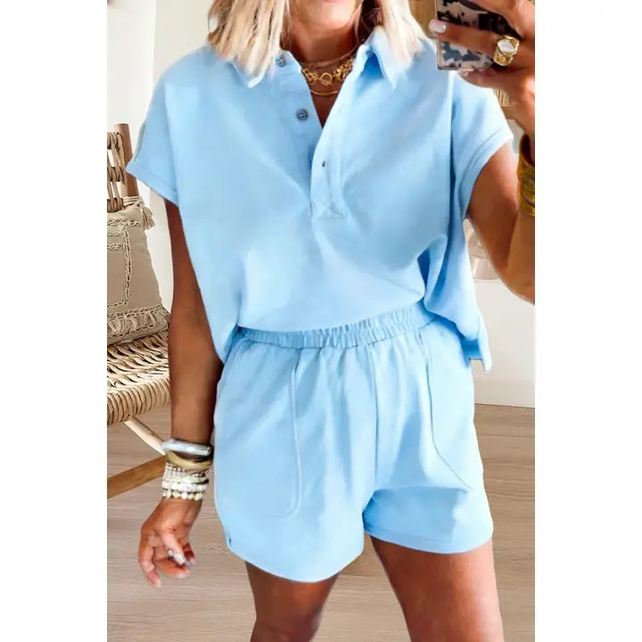 Blue Loose Polo Outfit
